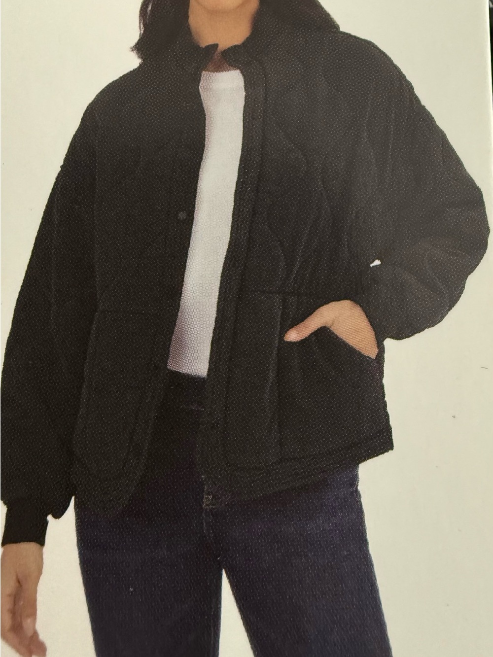 BlankNYC Black Women's Quilted Snap-Front Jacket Pockets Fall Bomber New Sz.S - Picture 7 of 8